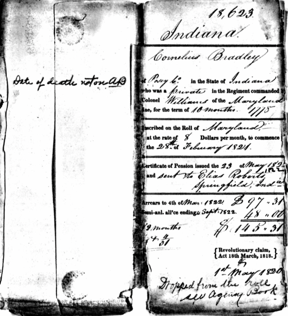 revolutionary war veteran - documents of discovery from research